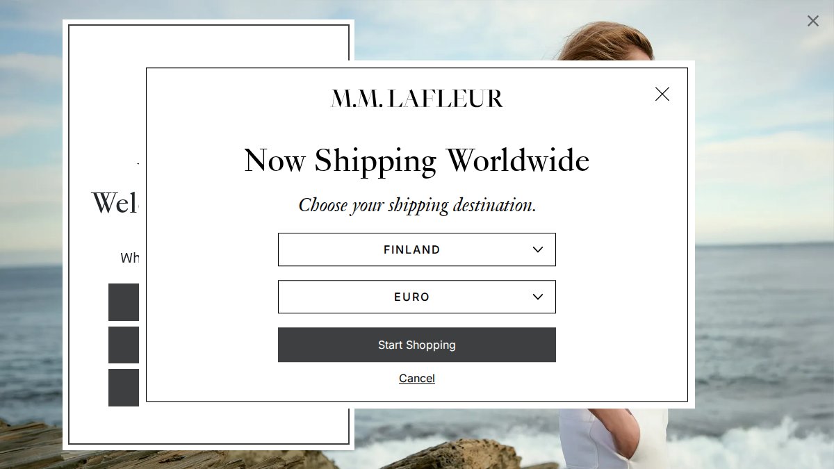 Screenshot of mmlafleur.com interface