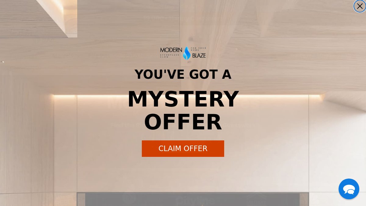 Screenshot of modernblaze.com interface