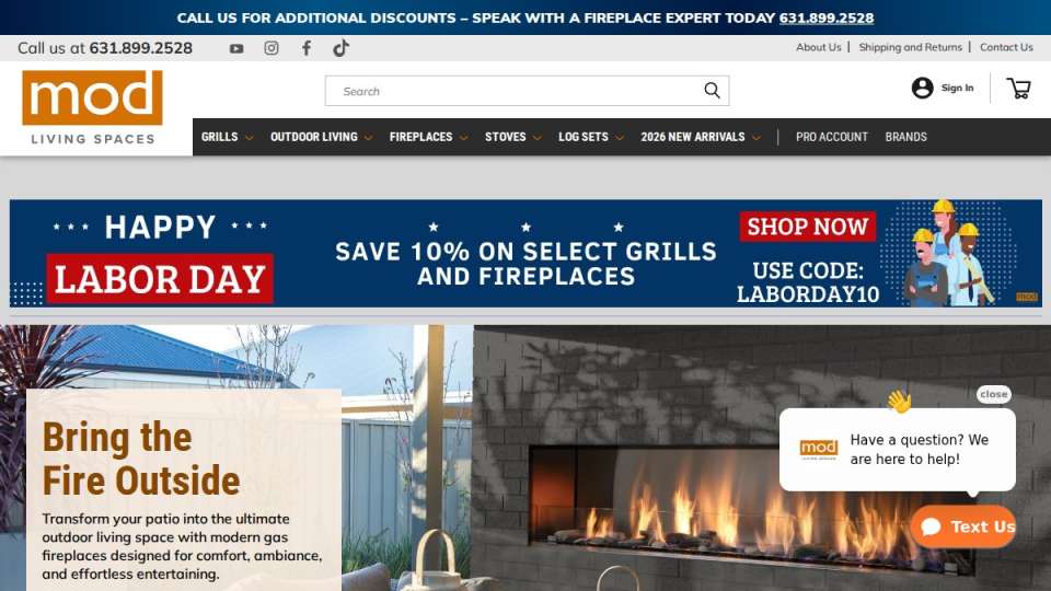 Screenshot of modlivingspaces.com interface