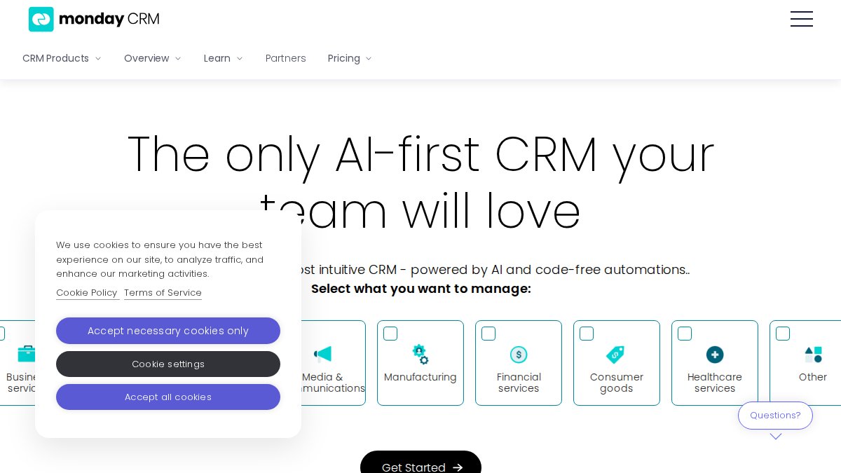 Screenshot of monday.com interface