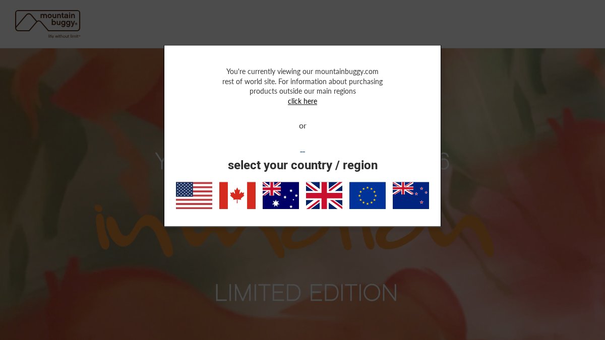 Screenshot of mountainbuggy.com interface