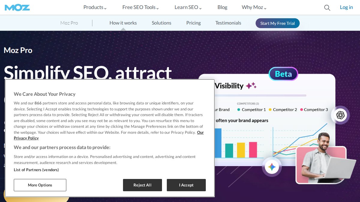 Screenshot of moz.com interface