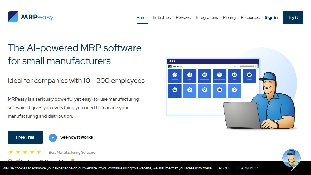 Screenshot of mrpeasy.com interface