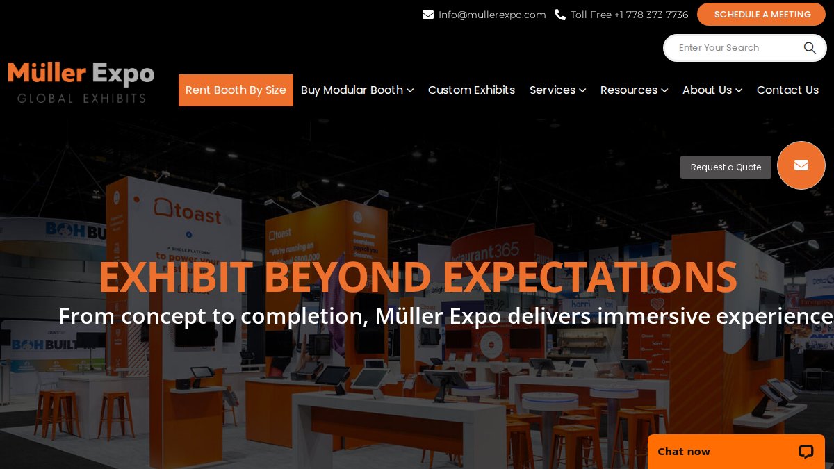 Screenshot of mullerexpo.com interface