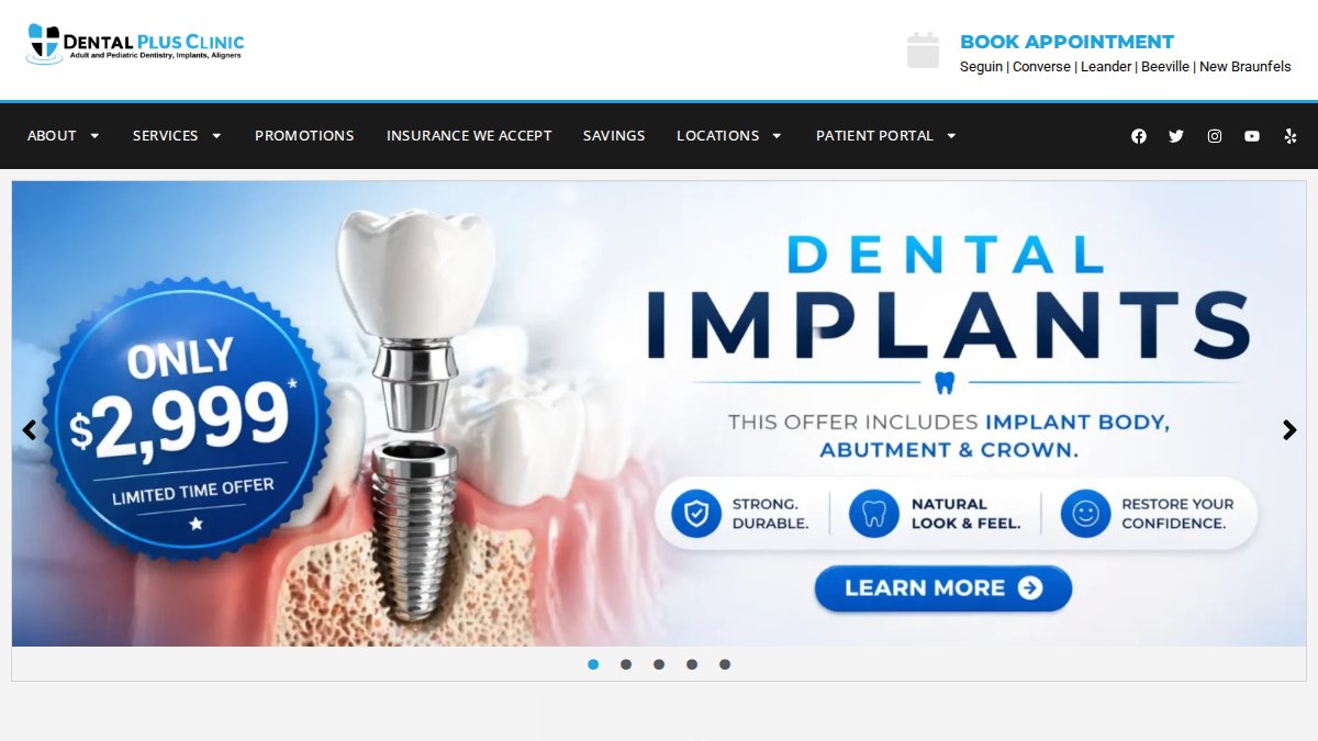 Screenshot of mydentalplusclinic.com interface