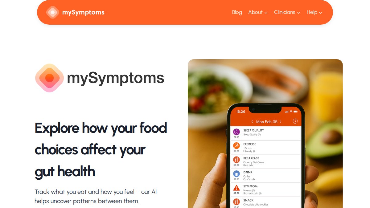 Screenshot of mysymptoms.net interface