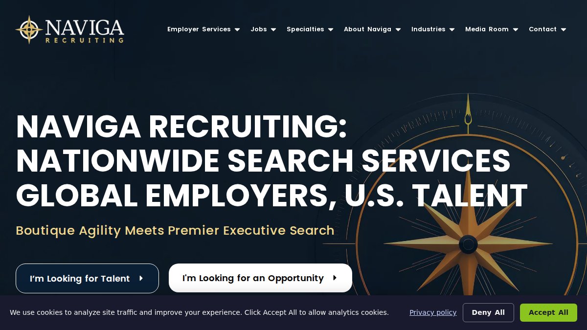 Screenshot of navigarecruiting.com interface