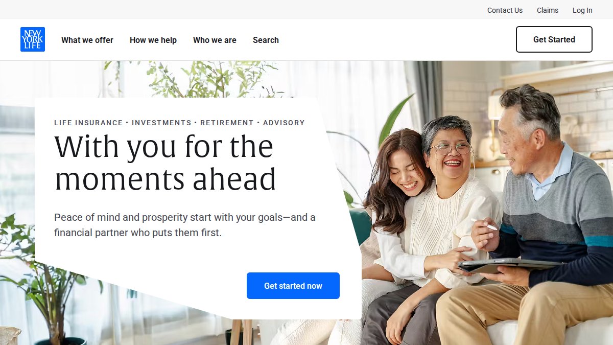 Screenshot of newyorklife.com interface
