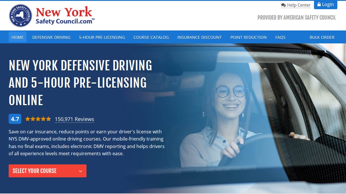 Screenshot of newyorksafetycouncil.com interface
