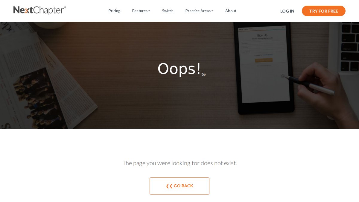 Screenshot of Paralegal As A Service page on nextchapterbk.com