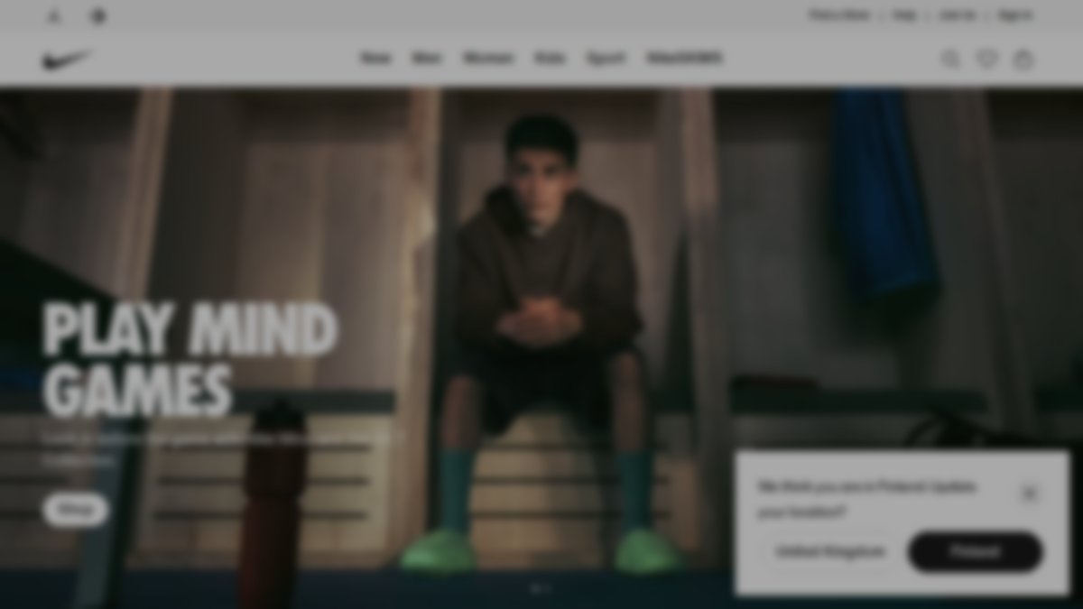 Screenshot of nike.com interface