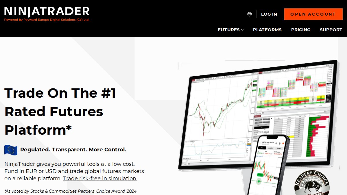Screenshot of ninjatrader.com interface