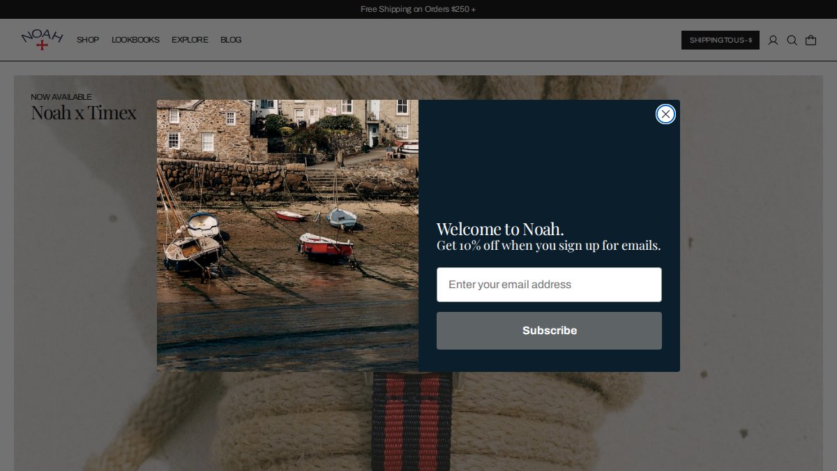 Screenshot of noahny.com interface