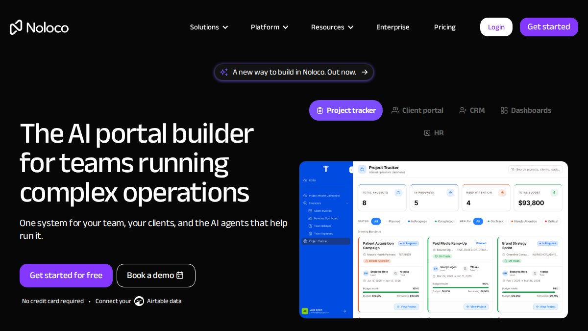 Screenshot of noloco.io interface