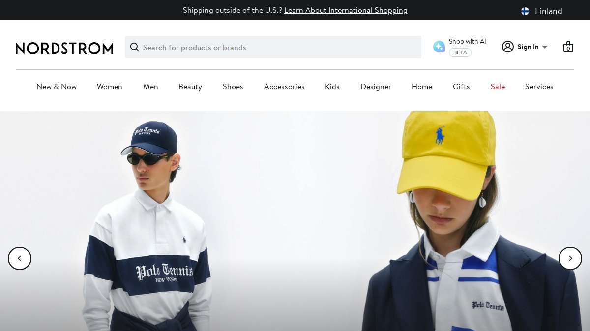 Screenshot of nordstrom.com interface