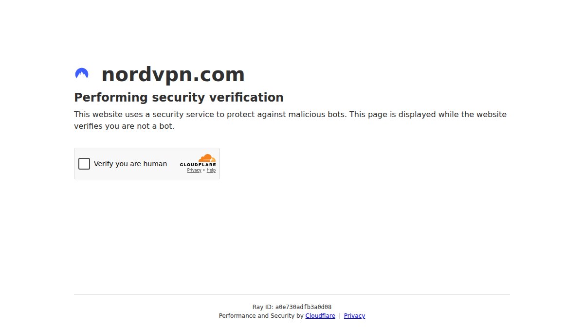 Screenshot of nordvpn.com interface