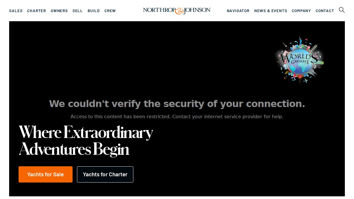 Screenshot of northropandjohnson.com interface