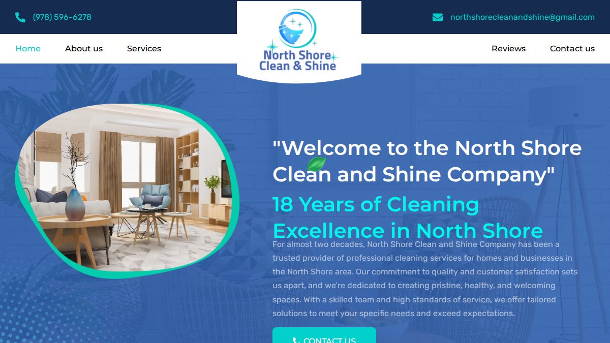 Screenshot of northshorecleanandshine.com interface