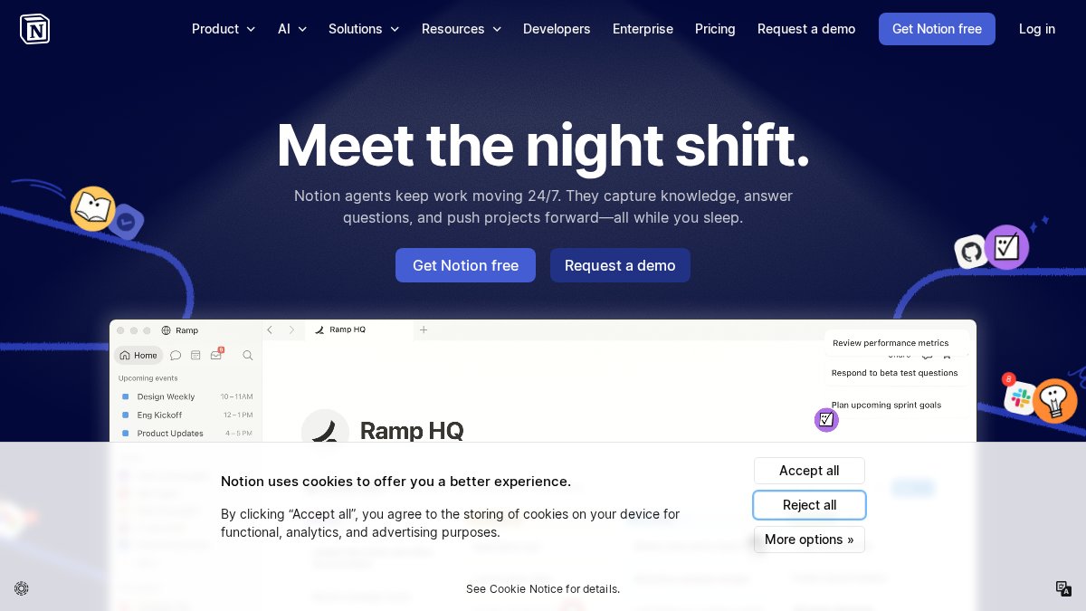 Screenshot of notion.so interface