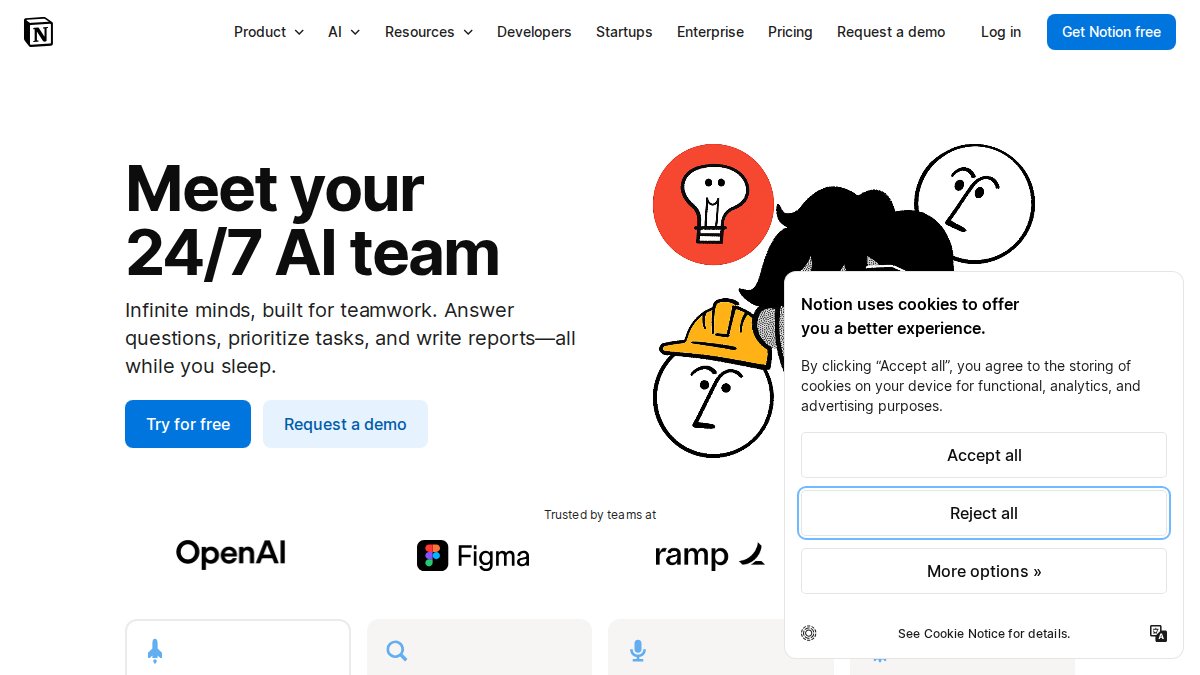 Screenshot of notion.so interface
