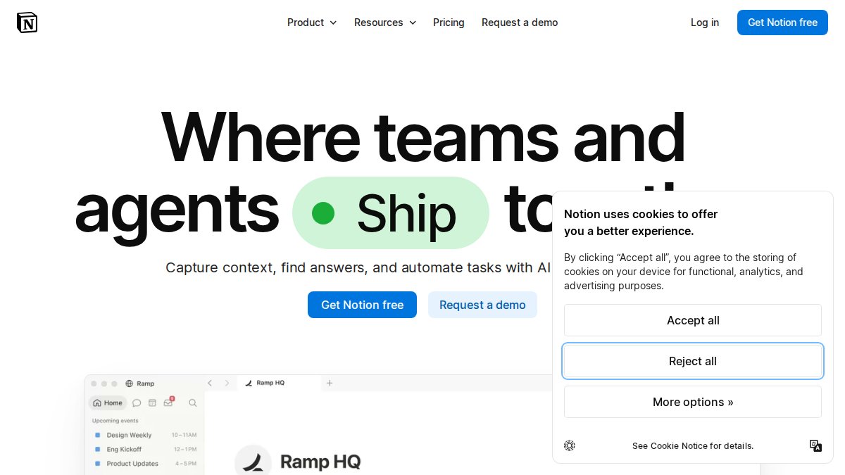Screenshot of notion.so interface