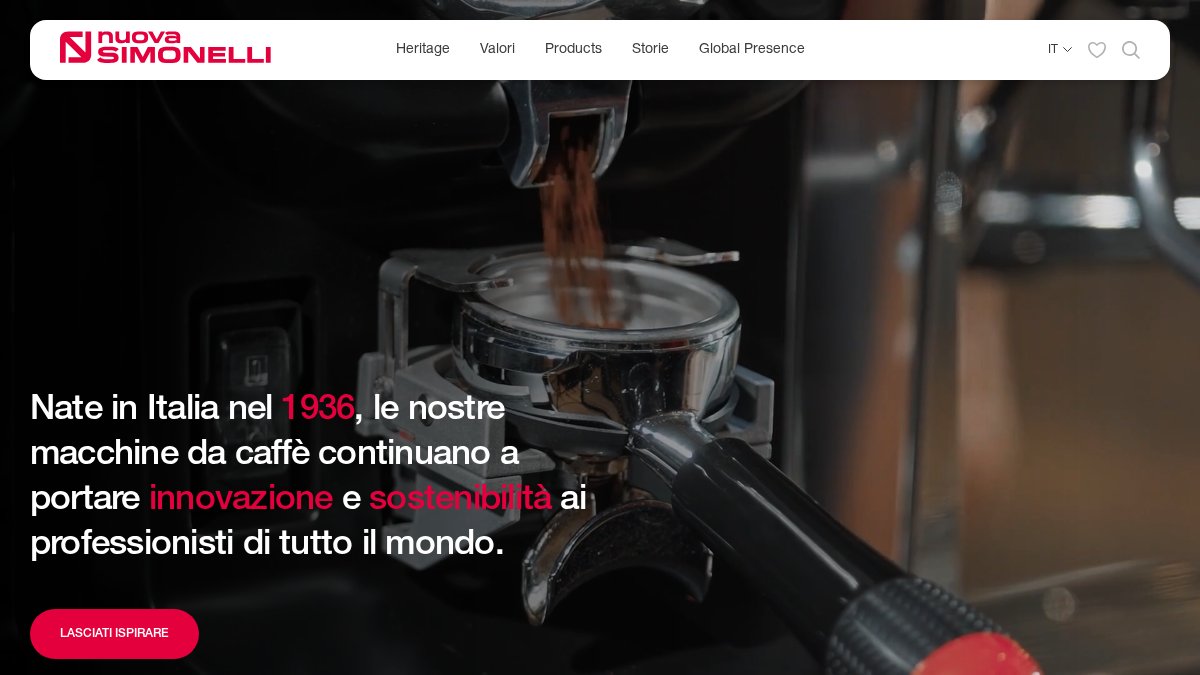 Screenshot of nuovasimonelli.it interface