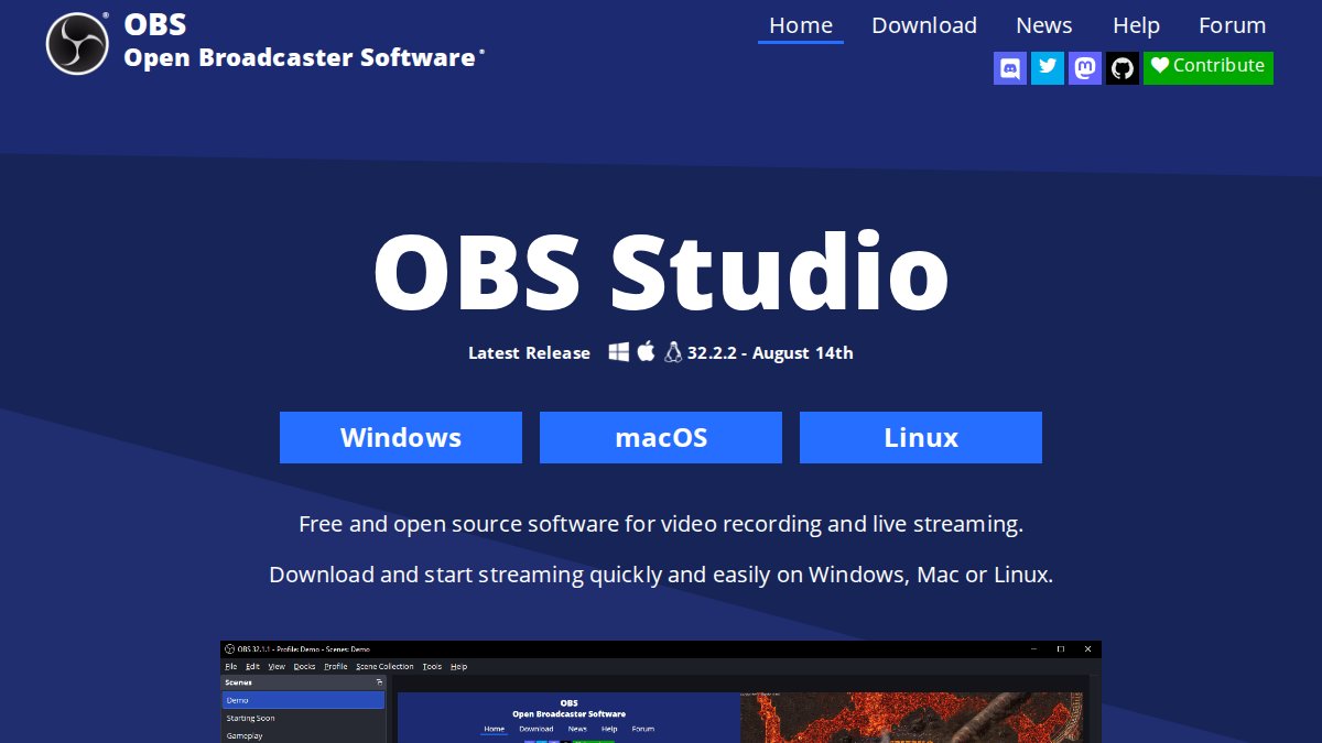Screenshot of obsproject.com interface