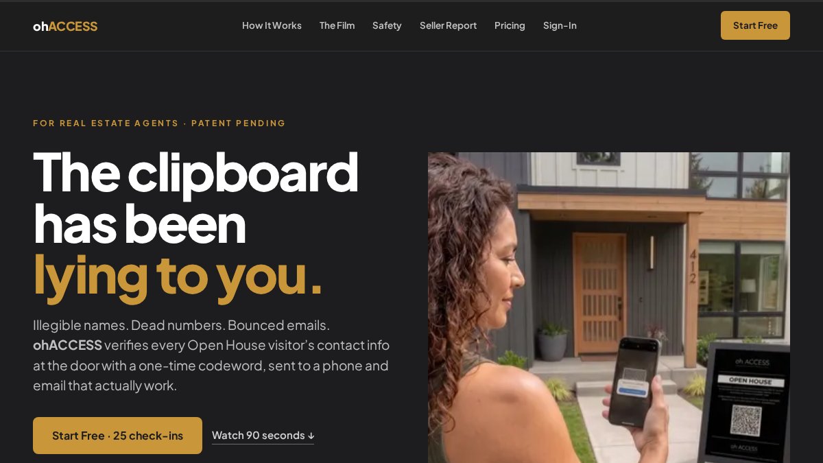 Screenshot of ohaccess.com interface