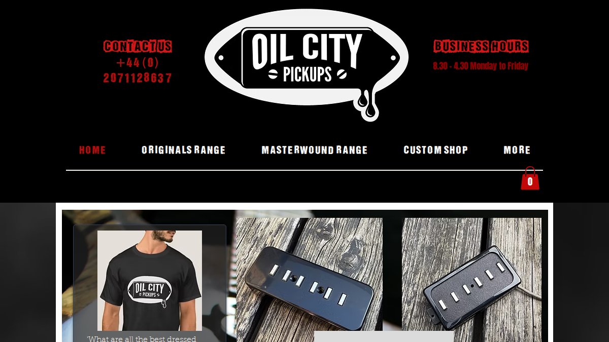 Screenshot of oilcitypickups.co.uk interface