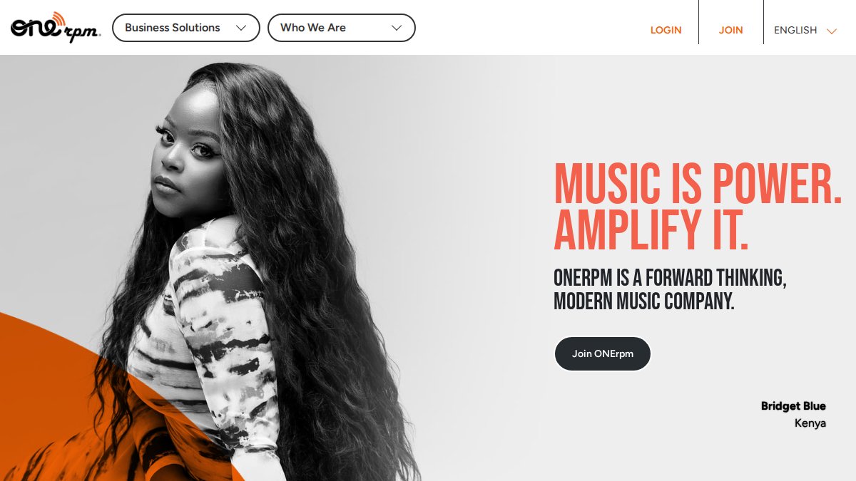 Screenshot of onerpm.com interface