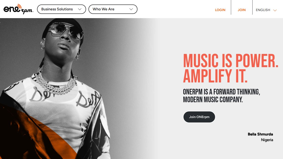 Screenshot of onerpm.com interface