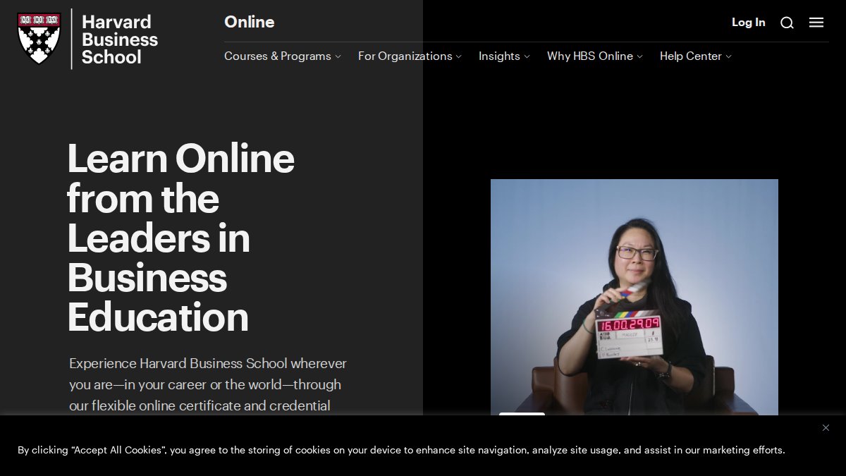 Screenshot of online.hbs.edu interface