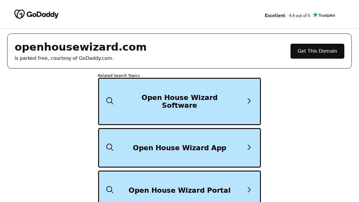 Screenshot of openhousewizard.com interface