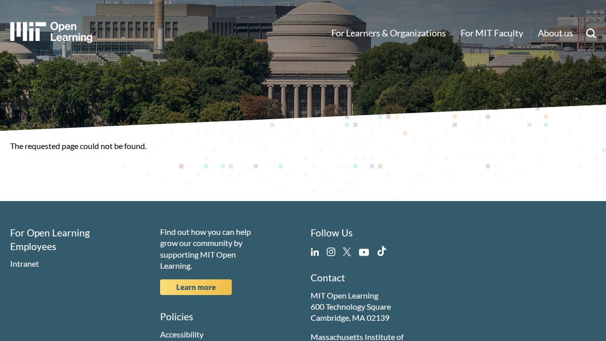 Screenshot of Entrepreneurship Courses page on openlearning.mit.edu