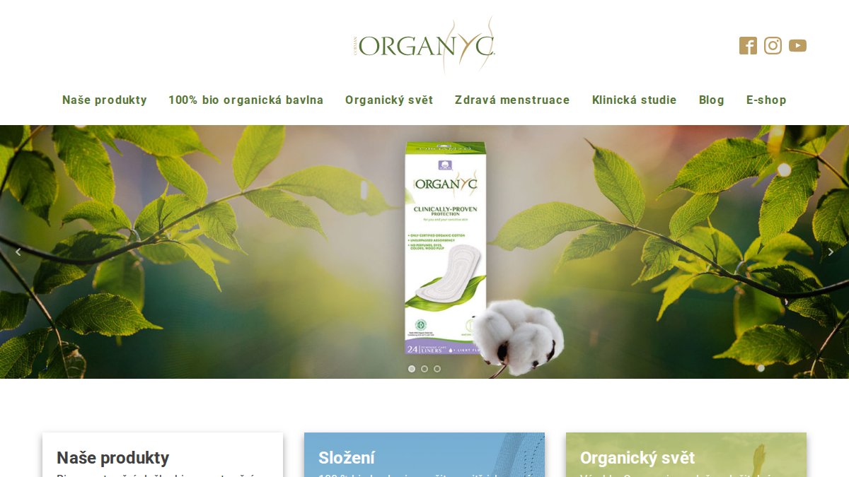 Screenshot of organyc.cz interface