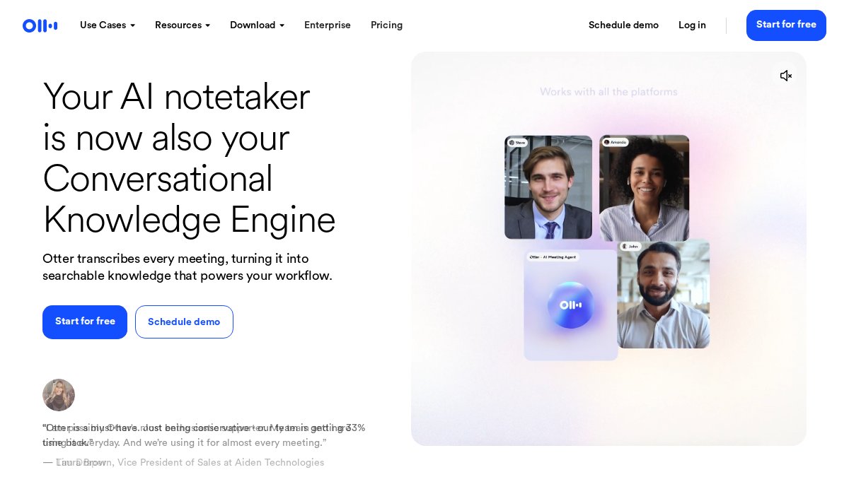 Screenshot of otter.ai interface