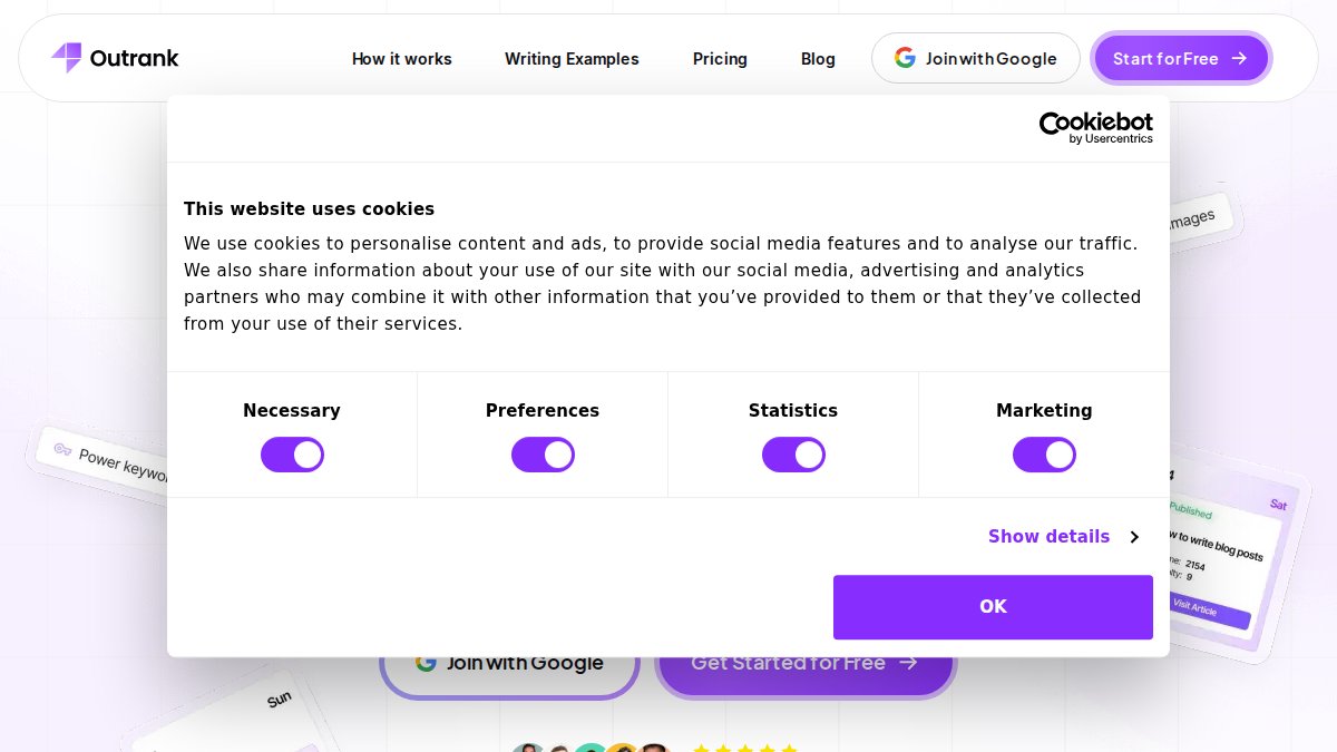 Screenshot of outrank.so interface