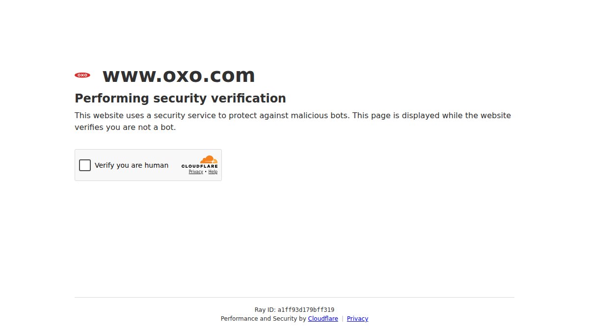 Screenshot of oxo.com interface
