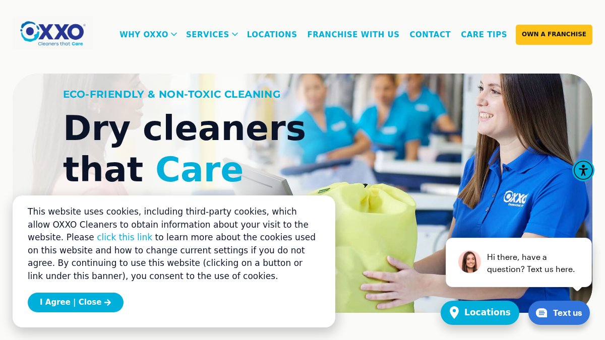 Screenshot of oxxousa.com interface