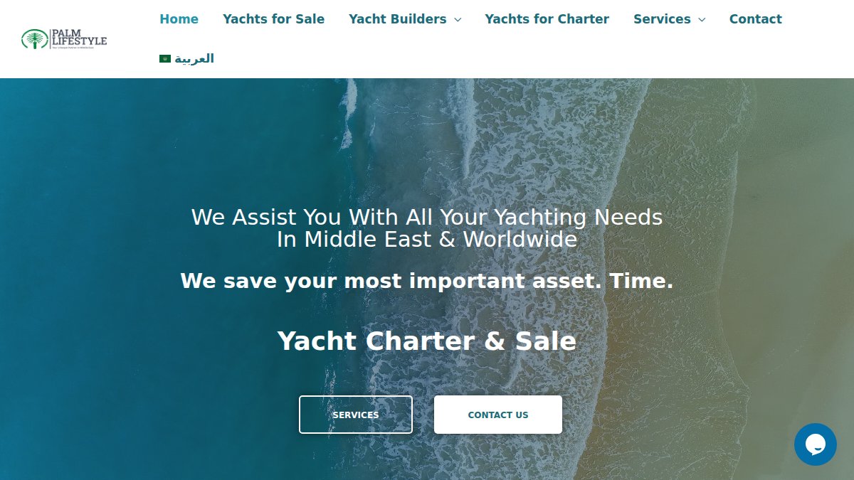 Screenshot of palmlifestyle.ae interface