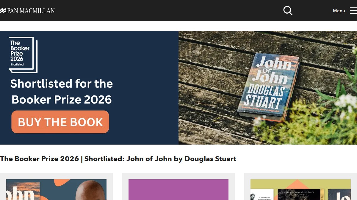Screenshot of panmacmillan.com interface