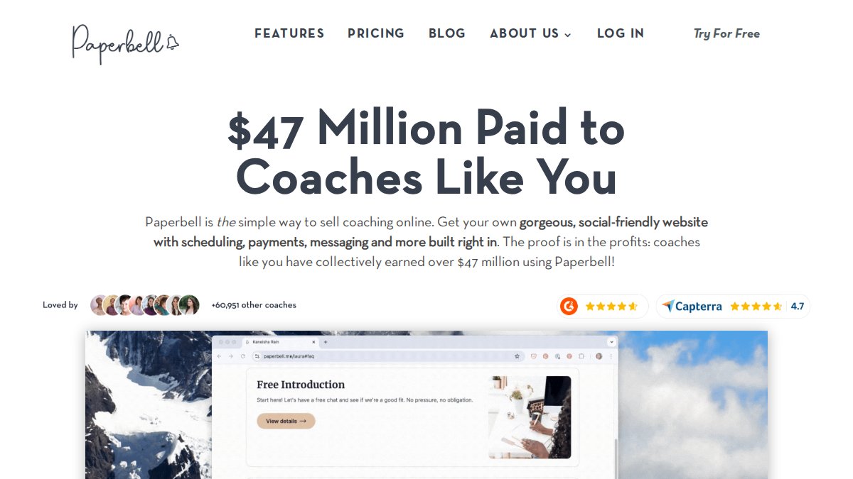 Screenshot of paperbell.com interface