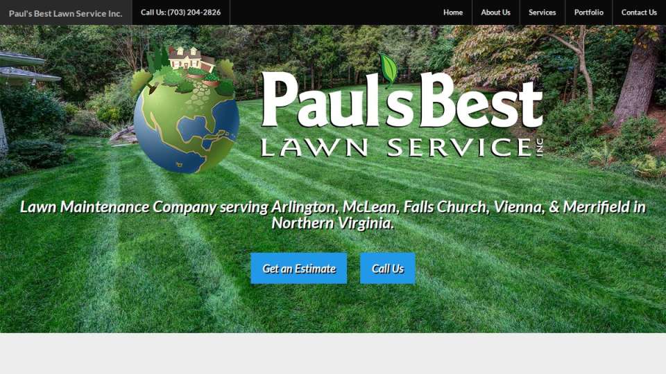 Screenshot of paulsbestlawn.com interface