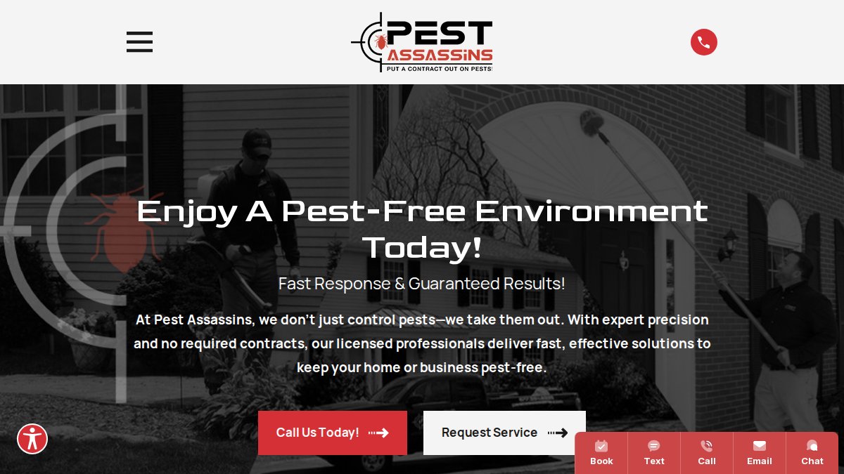 Screenshot of pestassassins.com interface