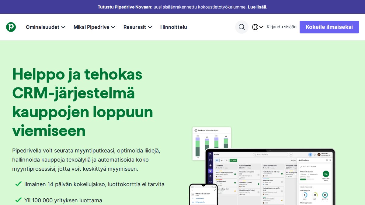 Screenshot of pipedrive.com interface