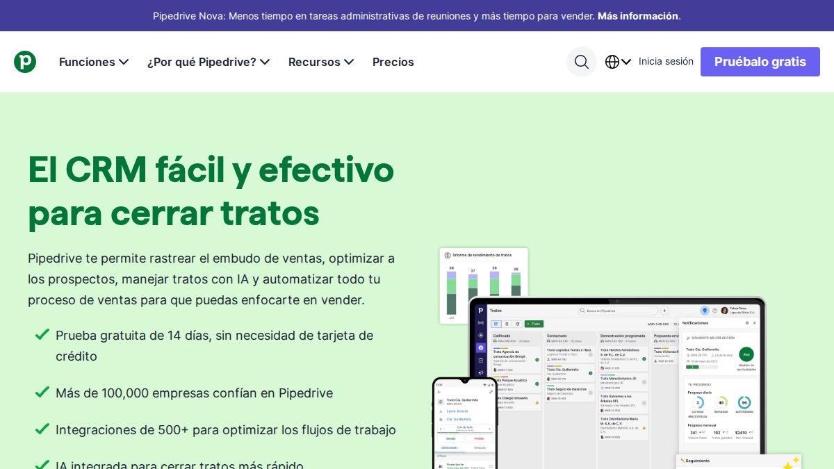 Screenshot of pipedrive.com interface