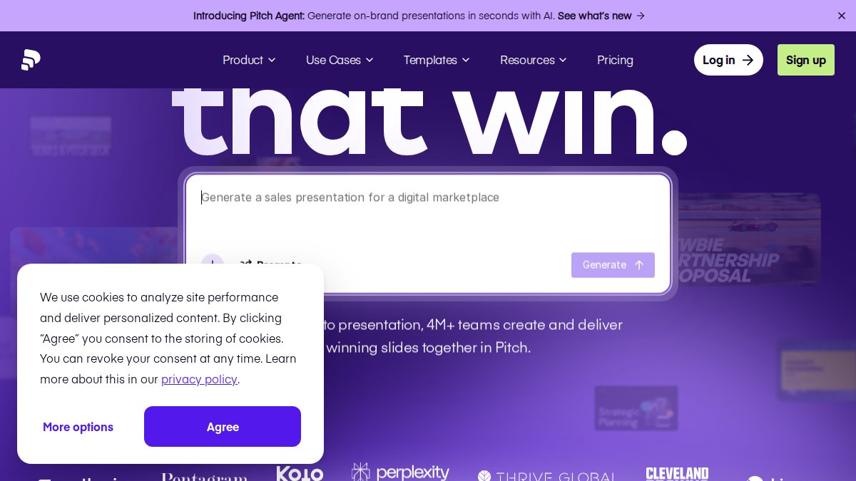 Screenshot of pitch.com interface