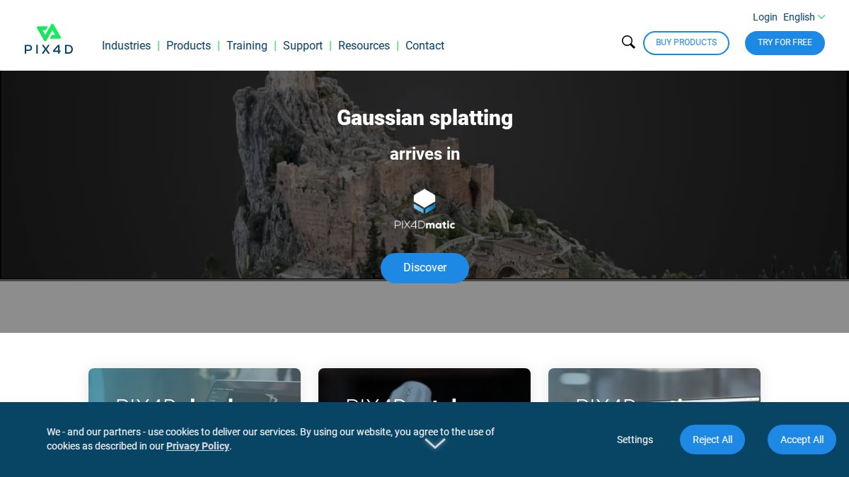 Screenshot of pix4d.com interface