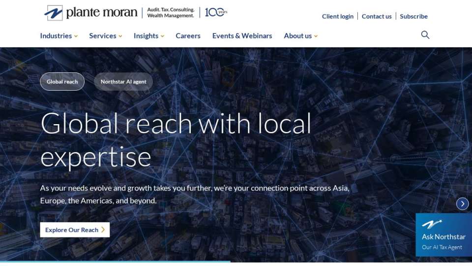 Screenshot of plantemoran.com interface