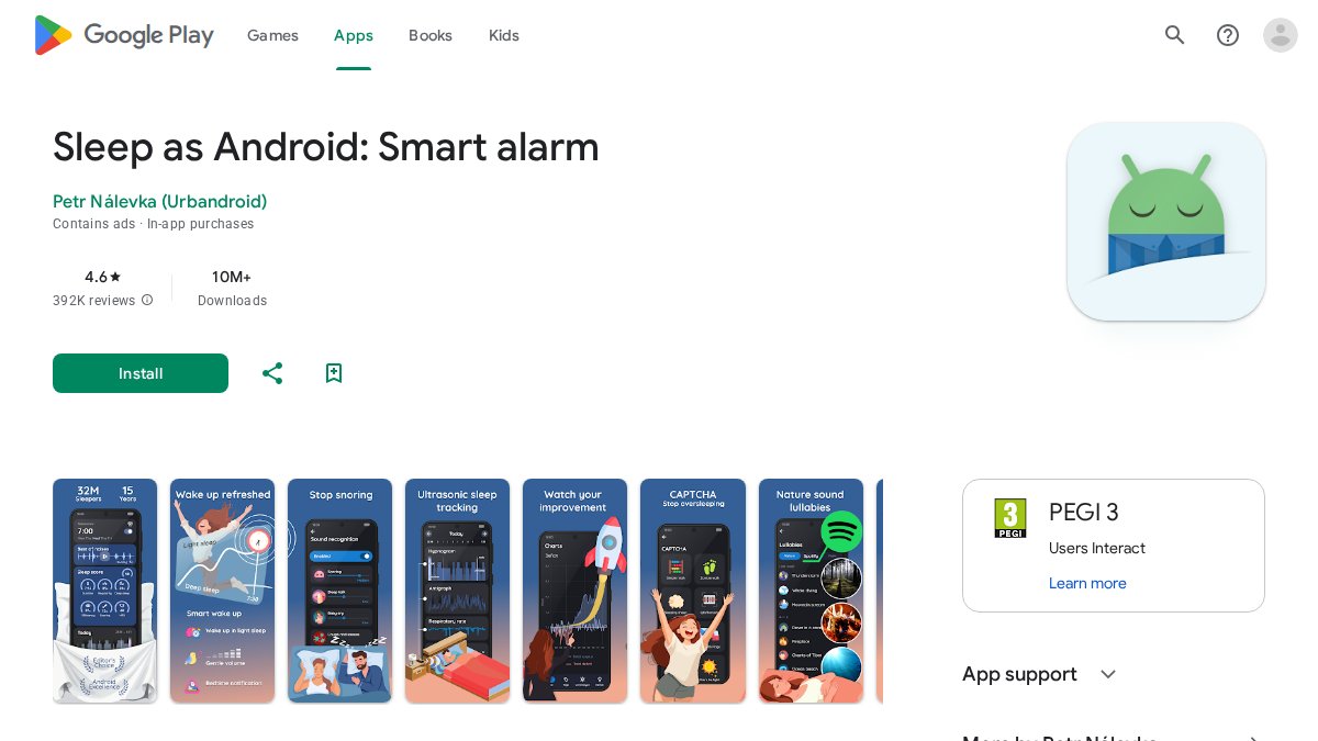 Screenshot of Details page on play.google.com